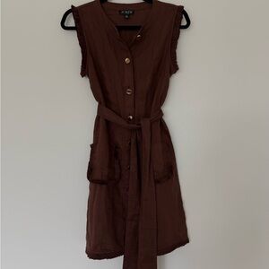 J. Crew Chocolate Brown Fringe Midi Dress